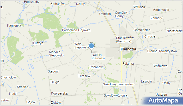 mapa Natolin Kiernoski, Natolin Kiernoski na mapie Targeo